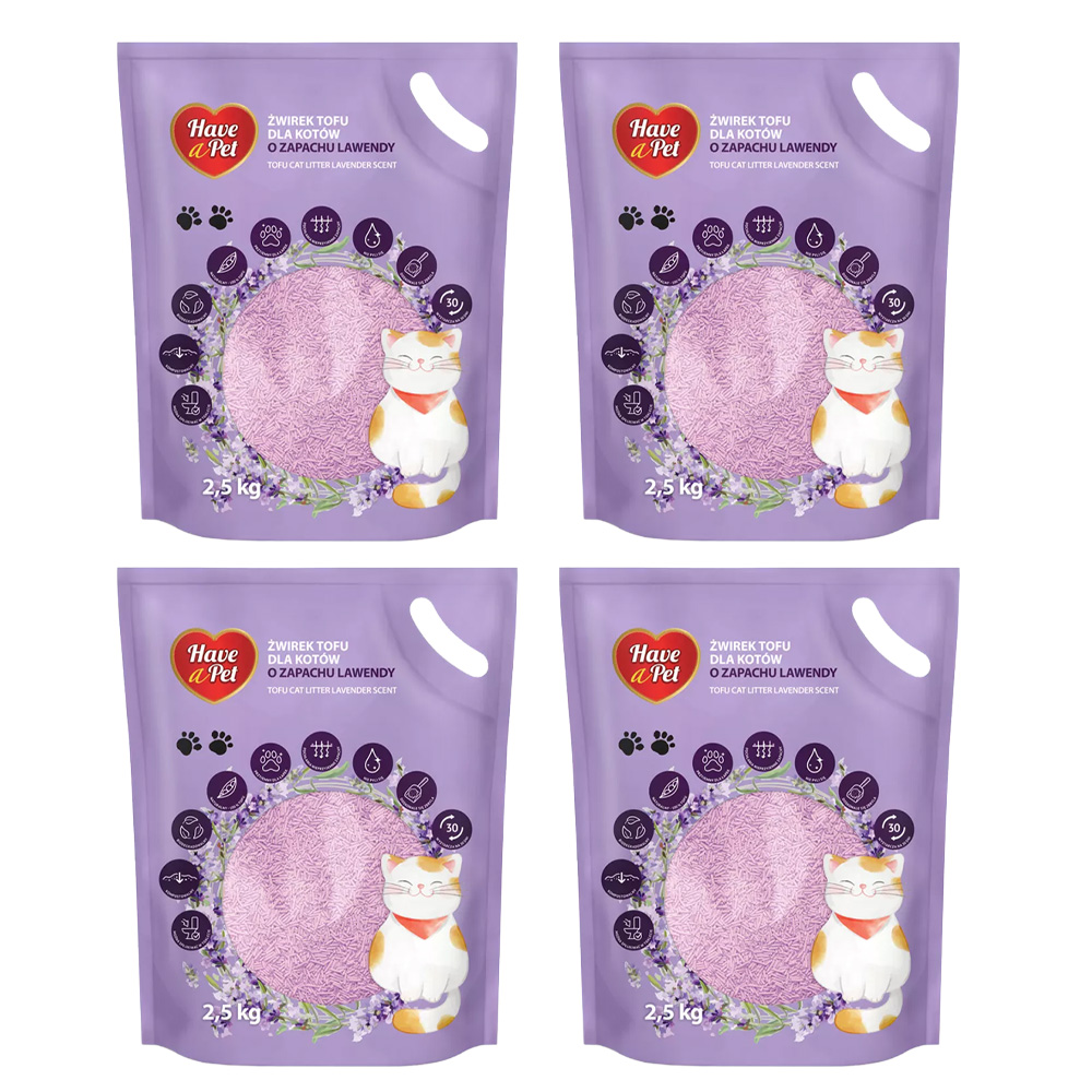 HAVE A PET Żwirek dla Kota Tofu Lawendowy 4x2,5kg